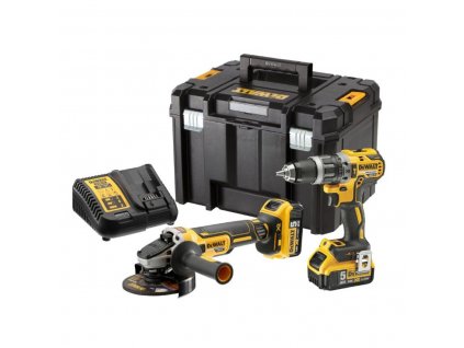 Aku sada kombo nářadí 18V Aku šroubovák DCD791 a úhl. bruska DCG405 XR 18V, 2x 5,0 A DCK2020P2T DeWALT