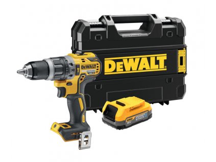 AKU BEZUHLÍKOVÁ PŘÍKLEPOVÁ VRTAČKA/ŠROUBOVÁK ,DCD796E1T DEWALT 1X BATERIE POWERSTACK 1,7Ah LI-ION, KUFR T-STAK