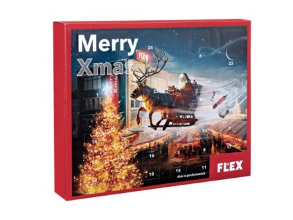 Flex Merry Xmas 2024 - Aku vrtací šroubovák s bity a laserem v adventním kalendáři