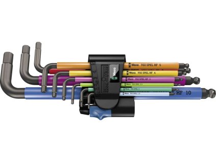 Wera 022210 Zástrčné klíče inbus 950/9 Hex-Plus Multicolour HF 1, BlackLaser s přidržovací funkcí (Sada 9 dílů)