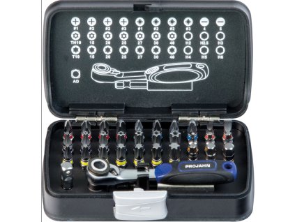 Sada bitu Projahn PR-Color-Bit-box 1/4"/33 dílů s ráčnou