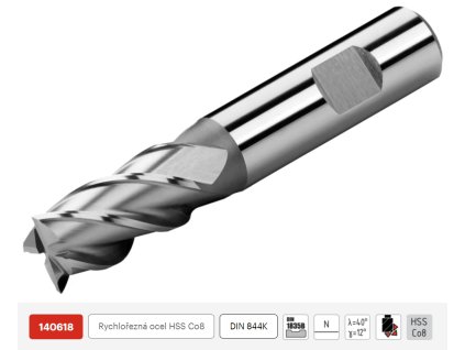 ZPS FN 140618.120 - Fréza na kov pr. 12 x 26/ 83 mm, válcová čelní krátká 4-břitá nesouměrná, HSS-Co8