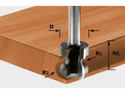 Profilová fréza na madla  HW S8 D22/16/R2,5+6 Festool 491140
