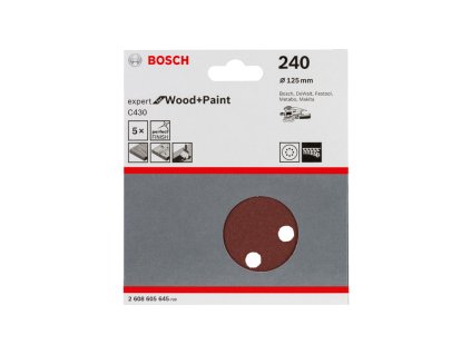 69870 brusny papir 5 ti dilna sada c430 expert for wood and paint 125 mm p240 bosch