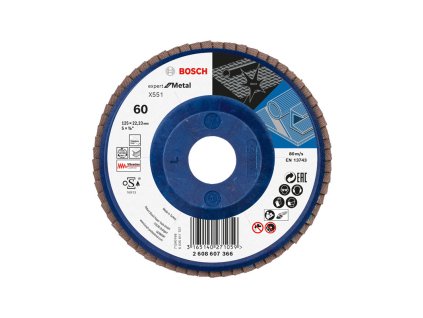 70014 1 lamelovy brusny kotouc x551 expert for metal 125x22 23 mm p60 bosch