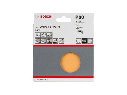 67509 1 sada 10 ti brusnych papiru c470 115 mm p80 bosch