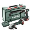 114489 1 combo set aku vrtaci sroubovak bs 18 lt aku uhlova bruska w 18 ltx 125 quick metabo