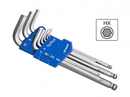 Sada dlhých imbusových kľúčov 9 ks S&R