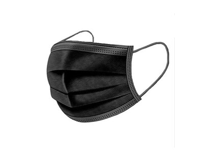 Rúško jednorázové 3-vrstvové čierne