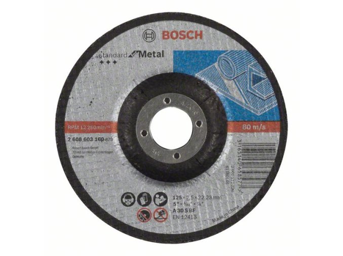 Rezací kotúč s prelisom Standard for Metal A 30 S BF, 125 mm, 22,23 mm, 2,5 mm