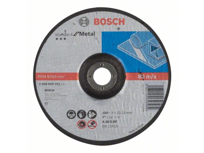 Rezací kotúč s prelisom Standard for Metal A 30 S BF, 180 mm, 22,23 mm, 3,0 mm