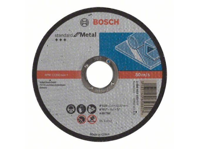 Rezací kotúč rovný Standard for Metal A 60 T BF, 115 mm, 22,23 mm, 1,6 mm