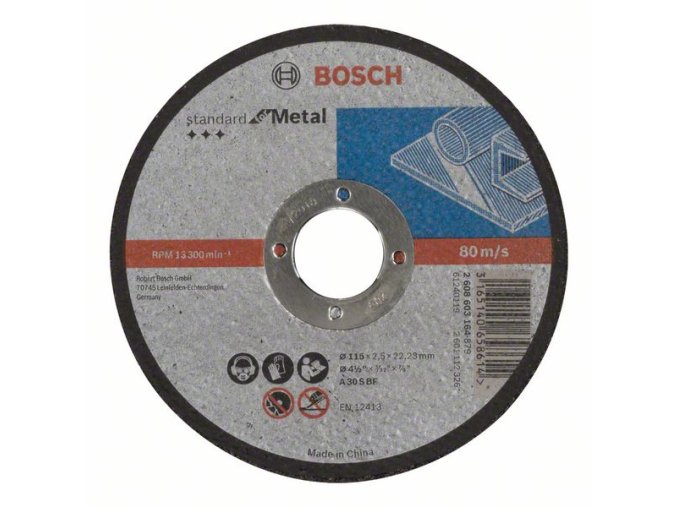 Rezací kotúč rovný Standard for Metal A 30 S BF, 115 mm, 22,23 mm, 2,5 mm