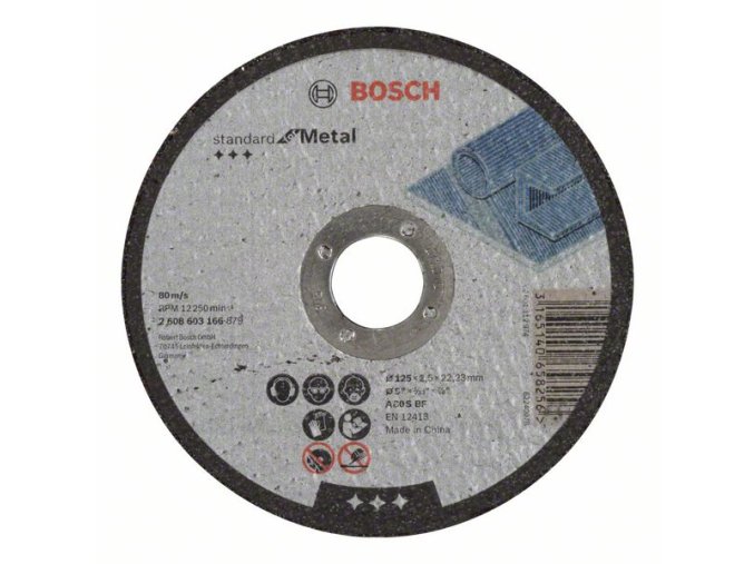 Rezací kotúč rovný Standard for Metal A 30 S BF, 125 mm, 22,23 mm, 2,5 mm