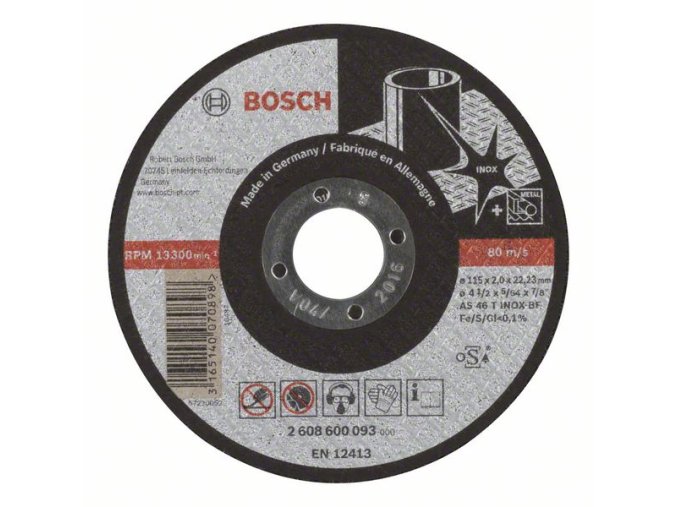 Rovný rezací kotúč Expert for Inox AS 46 T INOX BF, 115 mm, 2,0 mm