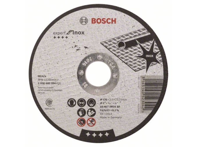 Rovný rezací kotúč Expert for Inox AS 46 T INOX BF, 125 mm, 2,0 mm