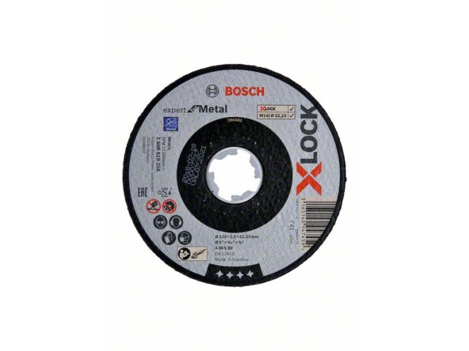 Rovné rezanie X-LOCK Expert for Metal 125 x 2,5 x 22,23 A 30 S BF, 125 mm, 2,5 mm