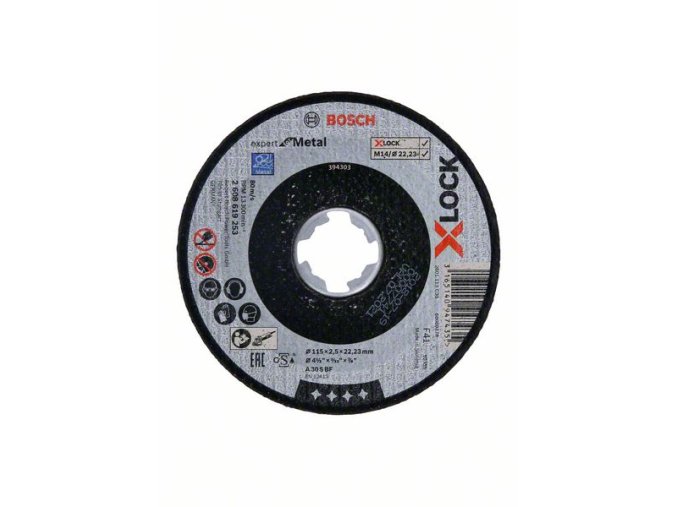 Rovné rezanie X-LOCK Expert for Metal 115 x 2,5 x 22,23 A 30 S BF, 115 mm, 2,5 mm