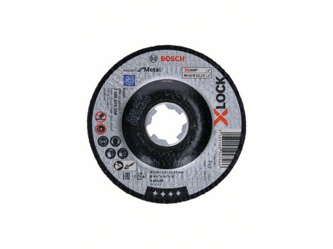 Rezanie so stlačeným stredom X-LOCK Expert for Metal 115 x 2,5 x 22,23 A 30 S BF, 115 mm, 2,5 mm