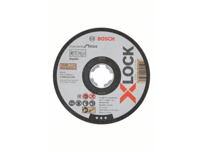 Rovné rezanie X-LOCK Standard for Inox 125 x 1 x 22,23 mm 125 x 1 x 22.23 mm