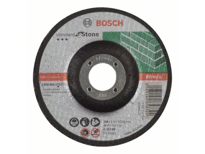 Rezací kotúč s prelisom Standard for Stone C 30 S BF, 115 mm, 22,23 mm, 2,5 mm