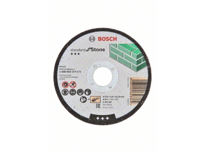Rovný rezací kotúč Standard for Stone C 30 S BF, 115 mm, 22,23 mm, 3,0 mm