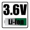 Akumulátorový skrutkovač 3,6 V, Li-Ion/1,5 Ah 50G139, revolverový podávač