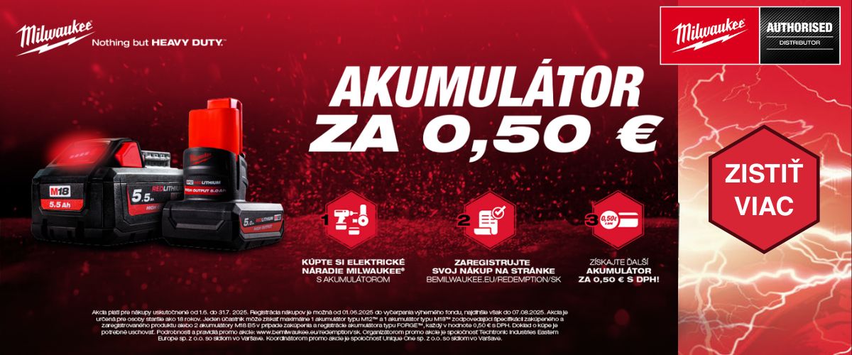 Akumulátor MILWAUKEE® za 0,50€