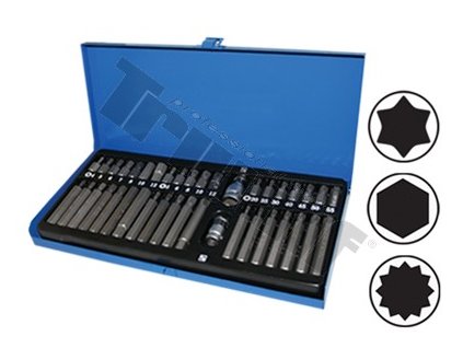 Kombinovaná sada bitov Torx, Inbus, XZN, 40-dielna
