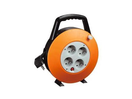 Kábel Strend Pro CR040, 4 zásuvky, L-7.5 m, predlžovací, na bubne