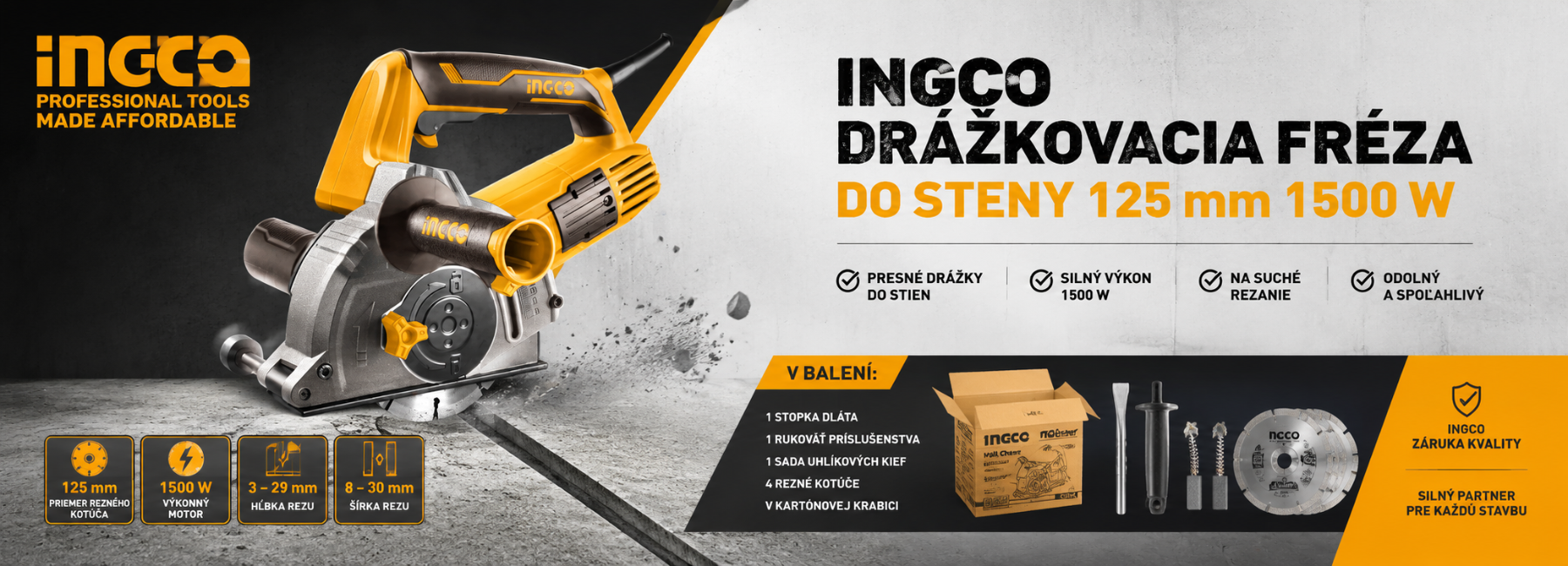 Ingco drážkovacia fréza