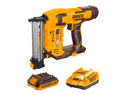 INGCO Akumulátorová klincovačka 20 V (1 x 2,0 Ah akumulátor + nabíjačka)