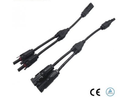 Slučovací konektory 1x2 MC4 s kabelem – pár