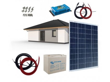 Ostrovní solární systém 130Wp / 12V baterie