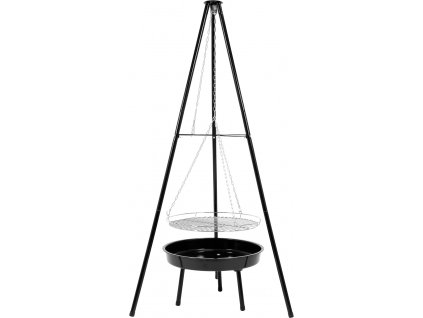 7946 kulaty gril na drevene uhli 52 cm s trojnozkou