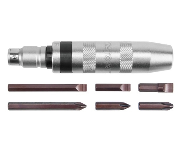 Yato Šroubovák úderový kovovýs příslušenstvím 7 ks box kovový