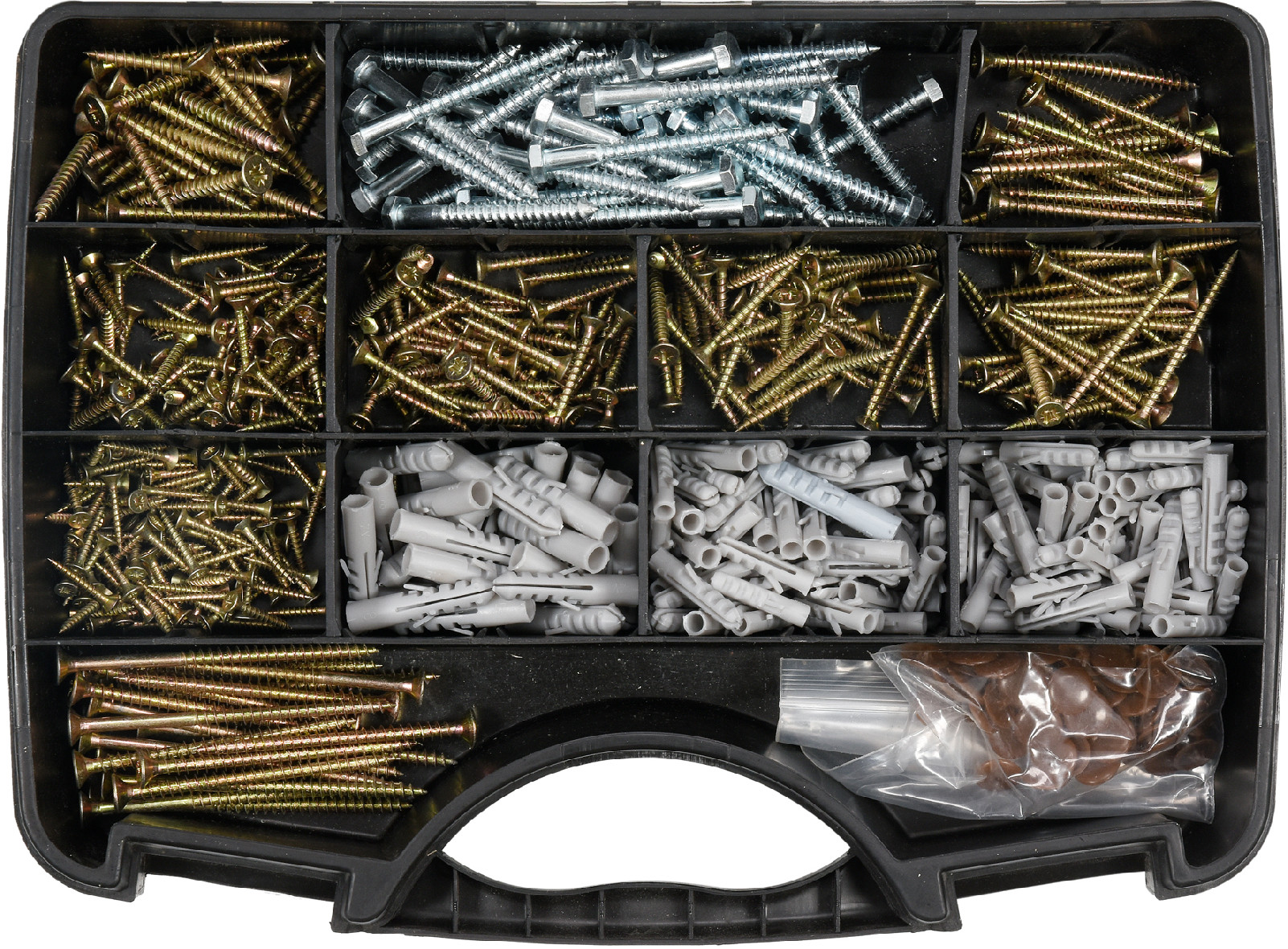 Yato Sada šroubů, krytek šroubů a hmoždinek 620 ks