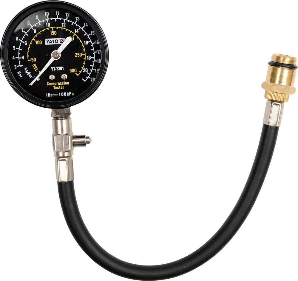Fotografie Měřící přístroj kompresního tlaku (hadička)