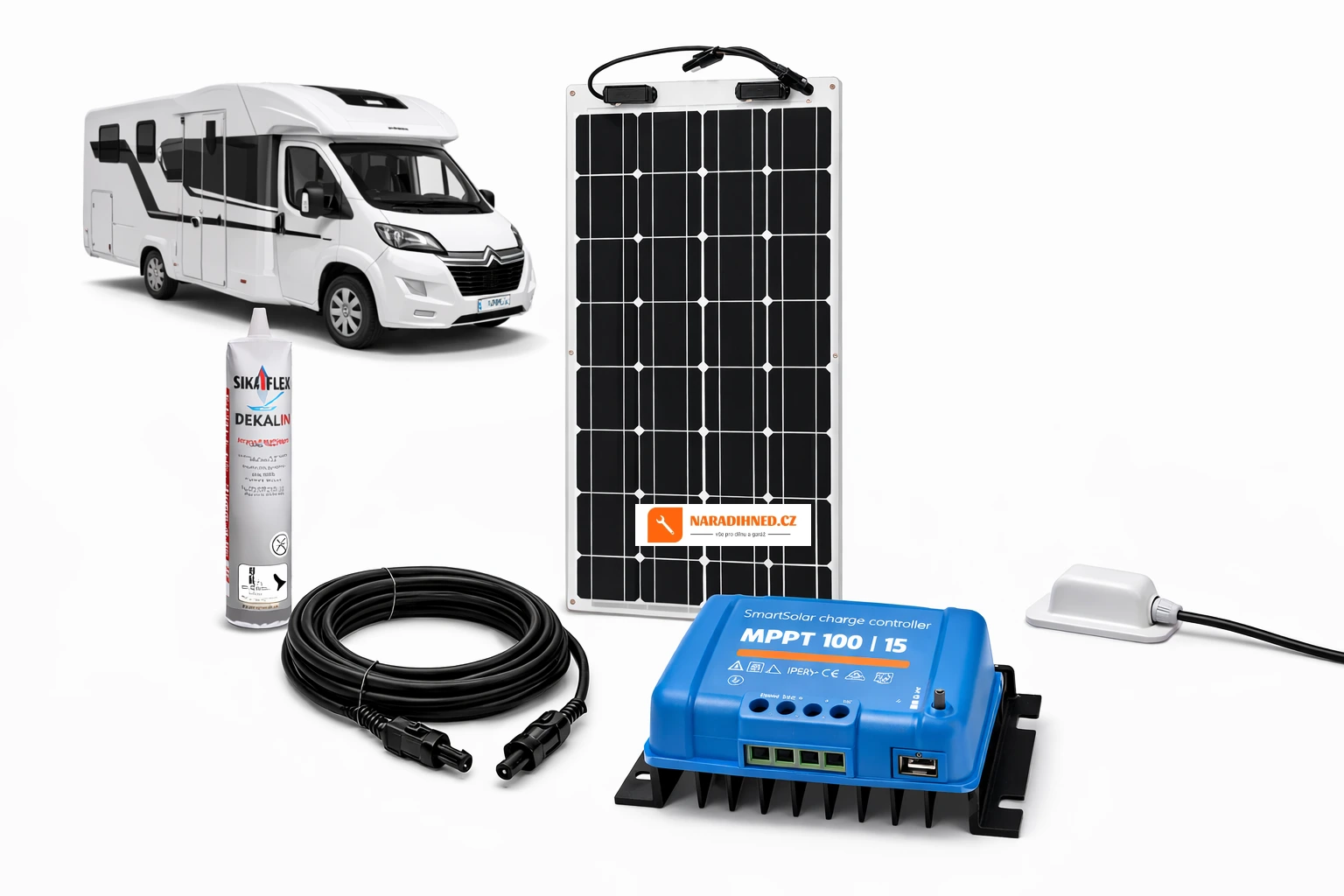 Sestava do karavanu nebo lodě 175Wp flexibilní panel (MPPT)