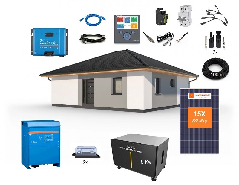 Solární ostrovní systém 4,2kWp BMZ 8,8kWh kompletní