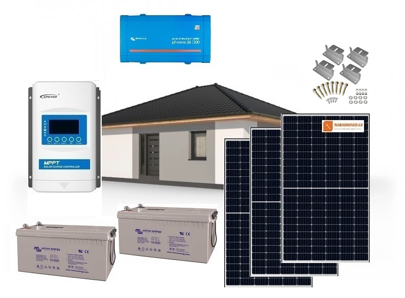 Victron Energy B. V. Solární systém 1155Wp s baterií a měničem do serie