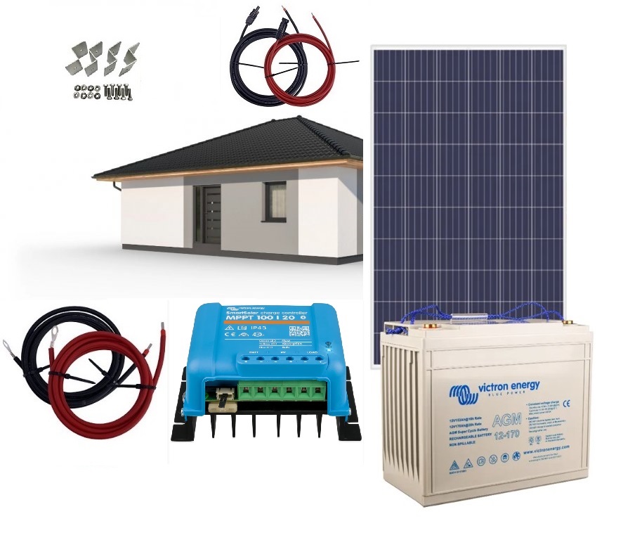 Ostrovní solární systém 275Wp / 12V baterie