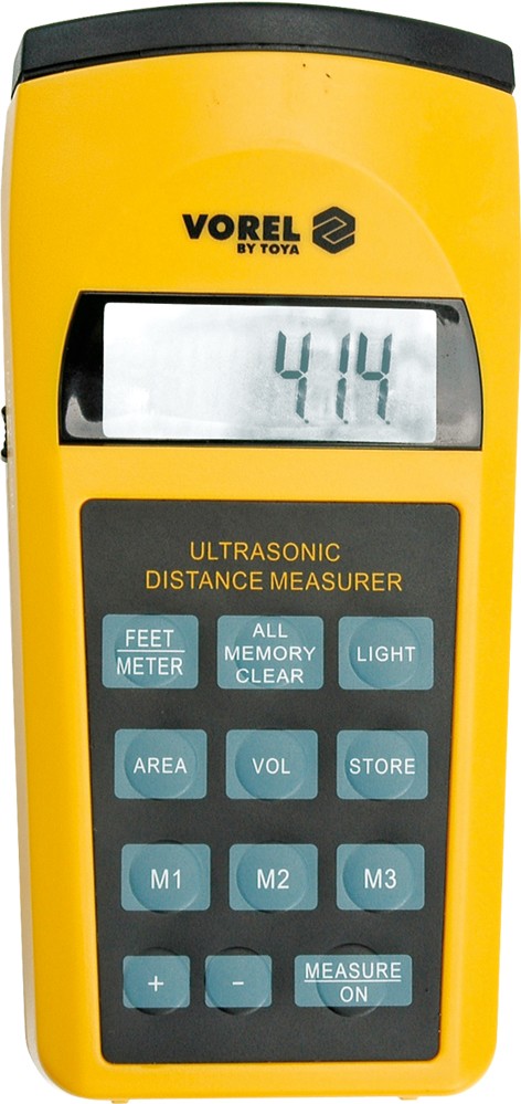 Fotografie Měřič vzdáleností ultrazvukový do 15 m, rozsah měření: 0,91-15m, odchylka: 0,5%, VOREL TOYA TOYA