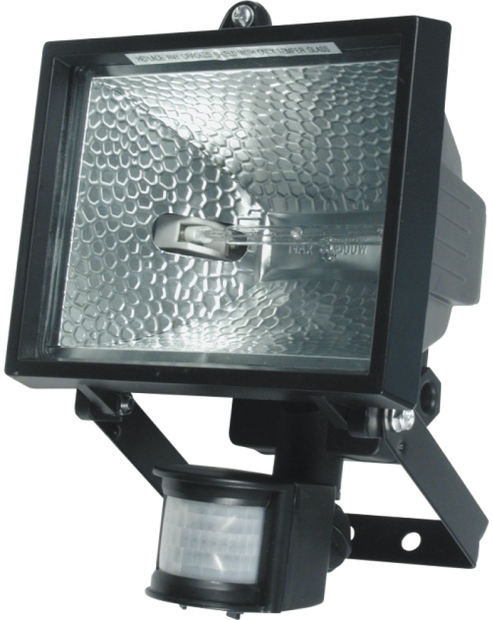 Fotografie Lampa halogenová 400 W černá se senzorem