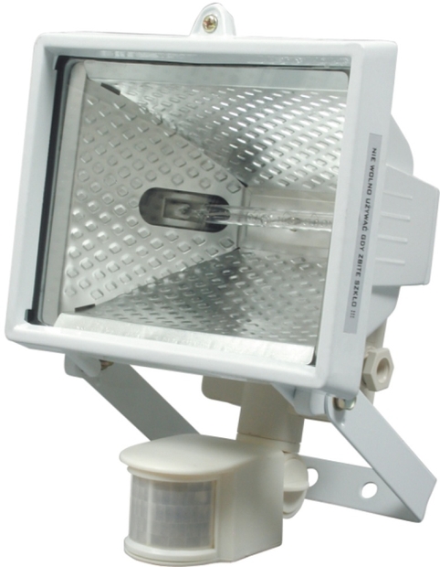 Fotografie Lampa halogenová 500 W bílá se senzorem