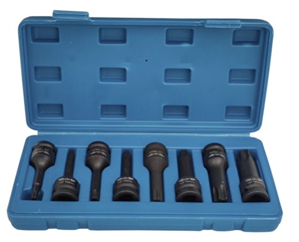 Fotografie Sada nástavce úderové 1/2" TORX CR-MO 8Ks AD-08T
