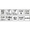 Gola sada 1/2", 1/4" + příslušenství 82 ks