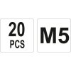 Nýtovací matice ocelová M5, 20ks