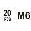 Nýtovací matice ocelová M6, 20ks