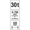 Lis hydraulický 30t, zdvih 0-795mm, šíře 520mm